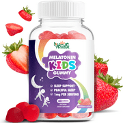 Melatonin Kids Gummy 1 mg - Healthy Restful Deep Sleep Support - Natural Strawberry Flavor Supplement - Sleep Aid for Kid Non-Habit Forming | 60 Gummies