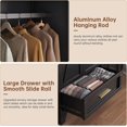 thumbnail image 5 of 71" Tall Metal Wardrobe Cabinet with Drawer and Hanging Rod, 2 Doors Armoire Wardrobe Closet with Shelf for Bedroom, Office, Laundry Room, Black, 5 of 13