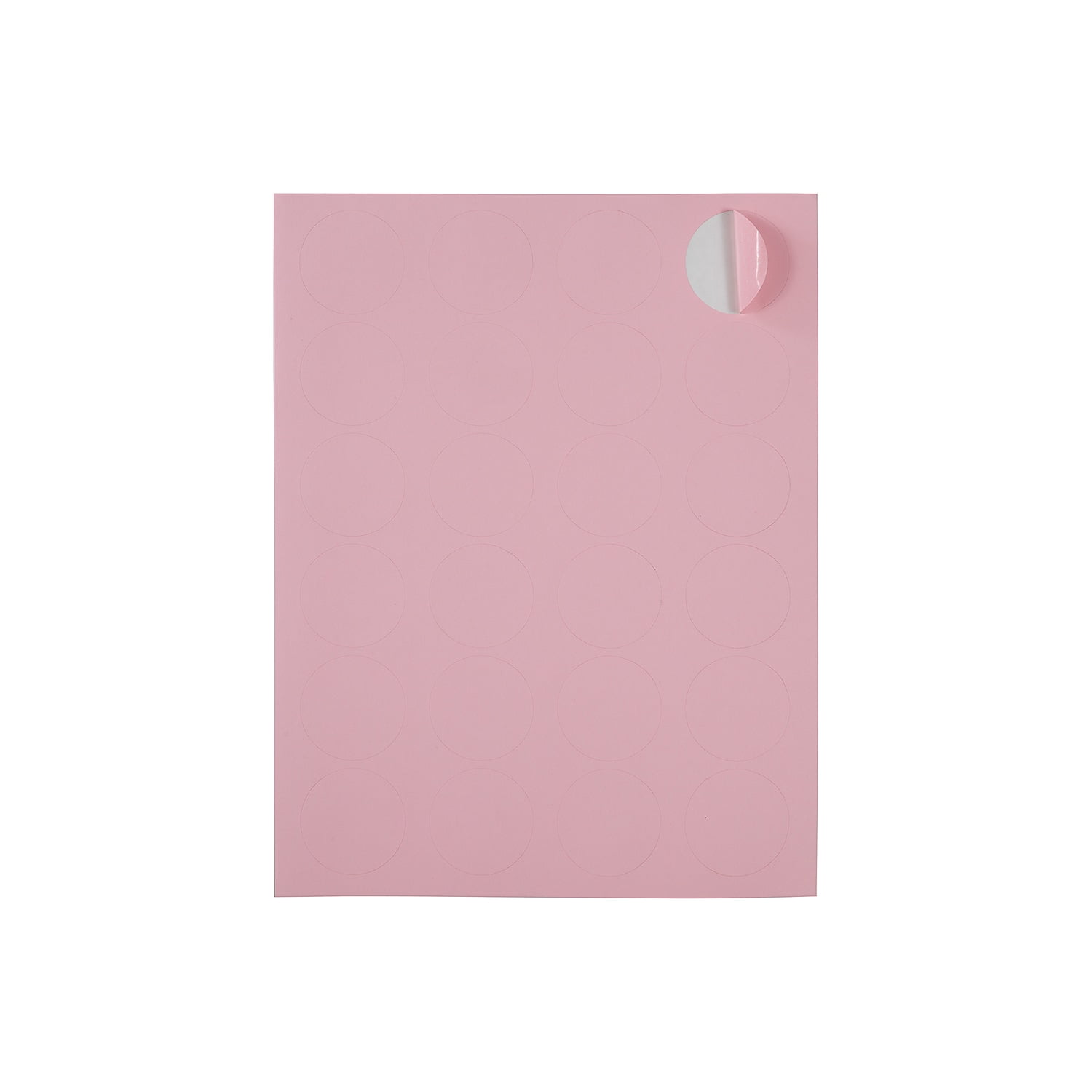 JAM Paper Circle Label Sticker, 1 2/3 in, Baby Pink Pastel, 120 Labels