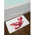 thumbnail image 2 of Lobster Bath Mat, Illustration of a Happy Smiling Cartoon Lobster Waving His Pincers in the Air, Plush Bathroom Decor Mat with Non Slip Backing, 29.5" X 17.5", White Dark Coral, by Ambesonne, 2 of 2