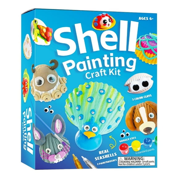 sinkoo Kids Sea Shell Painting Kit - Arts & Crafts Easter Gifts for Boys and Girls - Craft Activities Kits - Creative Art Activity Gift Toys for Age 6, 7, 8, 9, 10, 11 & 12 Year Old 8-12