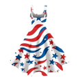 thumbnail image 4 of Women's 4th of July Patriotic Dress, Women Sexy Strapless Punk Dress, Independence Day American Flag Printed Vintage Design, Bodycon Mini Skirt for Night Out or Parties,Royal Blue L, 4 of 5