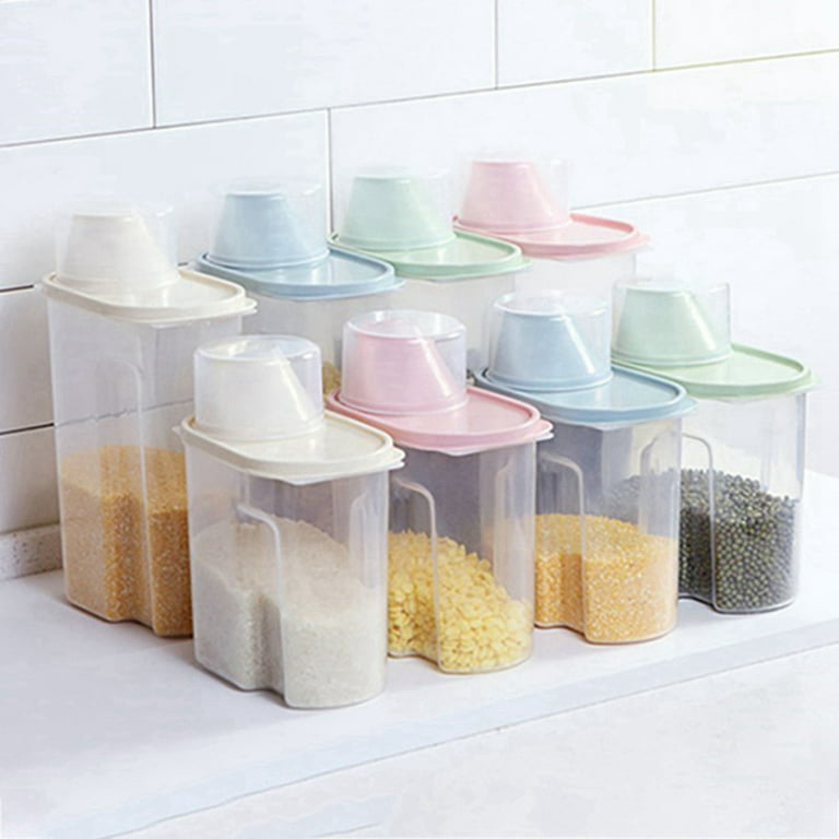 Jars for Bulk Cereals Storage in the Kitchen Sealed Glass Bottle Food  Container Wooden Lid Coffee