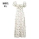 thumbnail image 2 of Dinheiro Vestido floral con cuello cuadrado para mujer, mangas abullonadas, cintura alta, XL,, 2 of 8