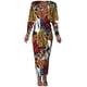 thumbnail image 1 of Mujeres Sexy Fold Party Girls Fold V-Cuello Manga larga Impresión formal Otoño Maxi Vestidos casuales Fridja nbo3743, 1 of 6