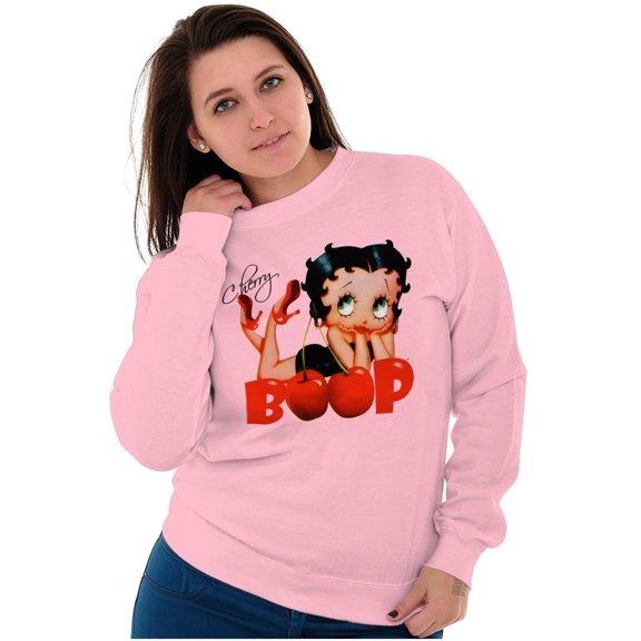 Vintage Betty Boop Cartoon Cherry Women Crewneck Sweatshirt Brisco Brands S