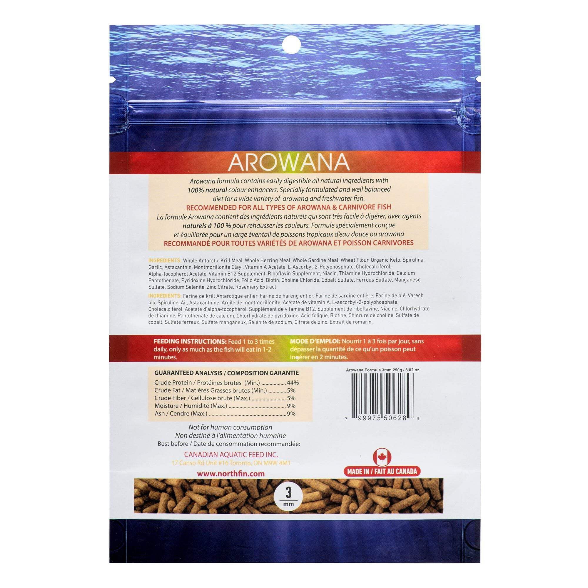 Northfin Food Arowana Formula Floating Sticks 3mm 500 Gram Package