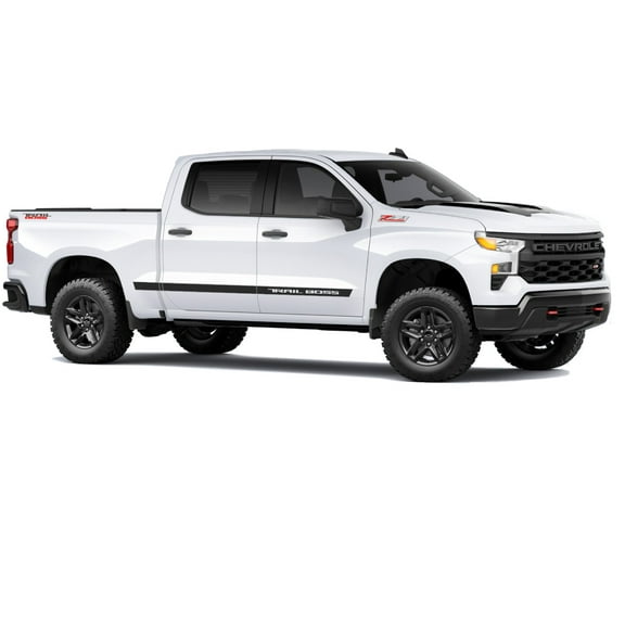 Chevy Silverado Black Trail Boss Crew and Double Cab Body Side Decals 2019-2026 GM Licensed