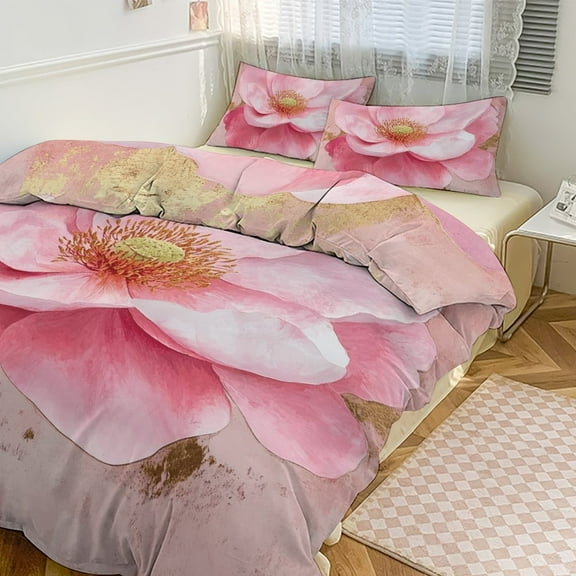 Colorful Marble Pink (30) Bedding Set Couple Bedclothes Pillowcase Customized Home Textiles Bed Set for Bedroom Decoration