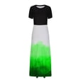 thumbnail image 4 of Vestido Corto de Verano de la Moda de las Mujeres Impreso de Manga Corta Cuello Redondo Tobillo de Longitud Vestido Casual, 4 of 4