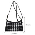 thumbnail image 2 of Bolso bandolera para mujer Bolso de hombro con patrón de cuadros Bolso de mano (Negro), 2 of 6