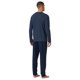 thumbnail image 3 of SCHIESSER Pijama de hombre, largo - Casual Essentials, algodón, cuello redondo Azul oscuro L (Large), 3 of 6