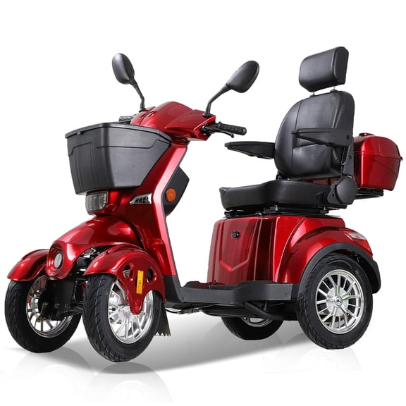 Xlluproid All Terrain 4 Wheel Mobility Scooter - Heavy Duty 800W Motor,500 lbs Weight Capacity,for Adults & Seniors Outdoor Travel - Includes Remote Control Key,Red