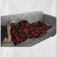 thumbnail image 5 of Cherry Soft Flannel Fleece Throw Blanket, Summer Time Illustration of Repeating Fruit Motifs Ripe and Refreshing, Cozy Plush for Indoor and Outdoor Use, 70" x 90", Dark Brown Dark Pink, by Ambesonne, 5 of 5
