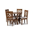 thumbnail image 1 of Baxton Studio Zoe Upholstered and Walnut Brown Finished Wood 5-Piece Dining Set, 1 of 5