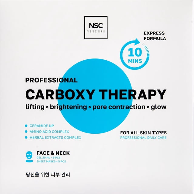 Set de mascarillas para rostro y cuello Carboxy CO2 Therapy Korean Skincare