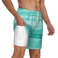 thumbnail image 2 of Kdxio Teal Turquoise Print Men'S Swim Trunks With Compression Liner 7 Inch Inseam Quick Dry Swim Shorts, 2 of 7