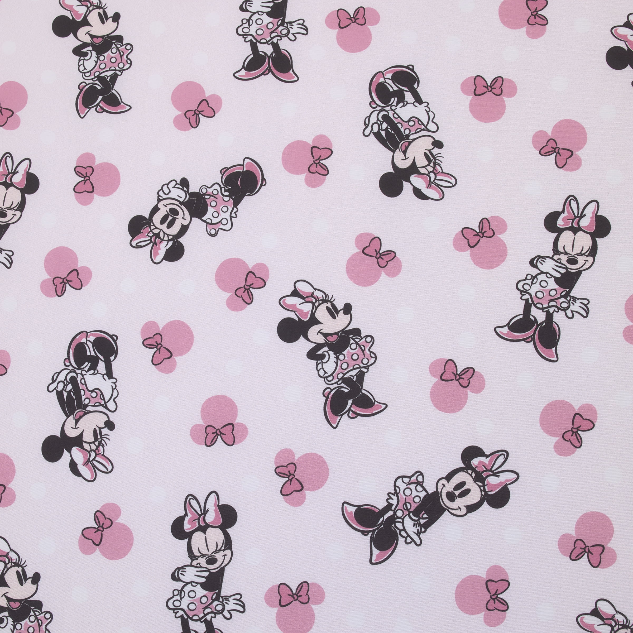 Disney Minnie Mouse Pink, Black, Fitted Crib Sheet