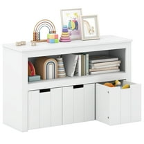 Costway Storage Cabinet 3 Drawer Chest w/Wheels Large Storage Cube Shelf White