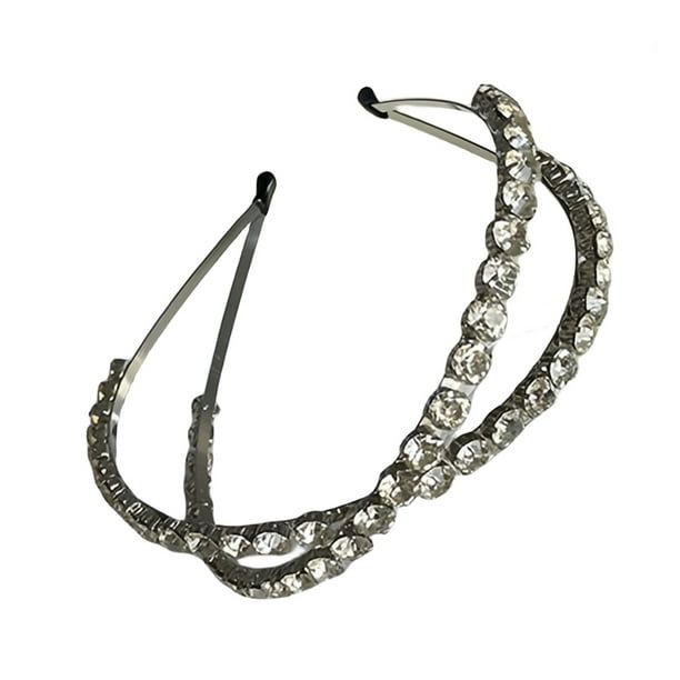 1 pieza de diadema de aleación vintage con diamantes de imitación y cruz recortada, diadema decorativa para el cabello