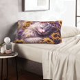 thumbnail image 5 of Plush Throw Pillow Covers, Warm Sunflower Sleeping Cat Pillow Cases with Invisible Zipper, Breathable Microfiber Pillow Cases Standard Size for Sleeping Bedroom Sofa Living Room 16x24, 5 of 5