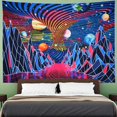 thumbnail image 2 of RV Tapiz de pared Retro Ab de Mountain Planet Tornado Wave Rojo Verde, 2 of 5