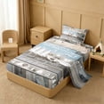 thumbnail image 2 of Erosebridal Gray Blue Wood Camper RV Print Twin Sheet Sets, Farmhouse Camping Bedding for Kids Boys and Girls, 1 Flat Sheet, 1 Fitted Sheet and 1 Pillowcase, 2 of 6