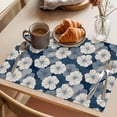 thumbnail image 3 of Blue Flower Placemats Set of 1, Retro Country Farmhouse Blue Floral Linen Non-Slip Place Mats Washable Table Mats for Kitchen Dining Table Decorations Indoor/Outdoor, 3 of 9