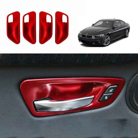 for BMW 3 4 Series GT 2013 - 19 Matt Red Inner Door Handle Rack Cover Trim -