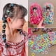 thumbnail image 3 of Small Hair Scrunchies - 200 Pack Assorted Colors Nylon Elastic Bands for Women & Girls Hair Accessories, 3 of 5