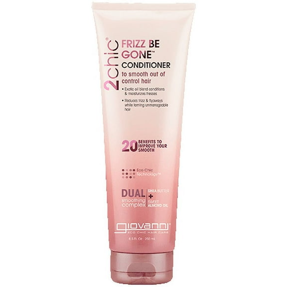 Giovanni 2chic Frizz Be Gone Conditioner with Shea Butter, Sweet Almond Oil, Jojoba, No Parabens, Sulfate Free, 8.5 oz