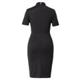 thumbnail image 2 of GRACEART Womens Clergy Dress Priest Ruched Dress Clerical Pencil Dress Pastor Tab Collar, 2 of 8