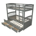 thumbnail image 5 of Harper & Bright Designs Twin Bunk Bed with Ladder, Safety Rail, Twin Trundle Bed with 3 Drawers for Bedroom, Guest Room Furniture(Gray), 5 of 7