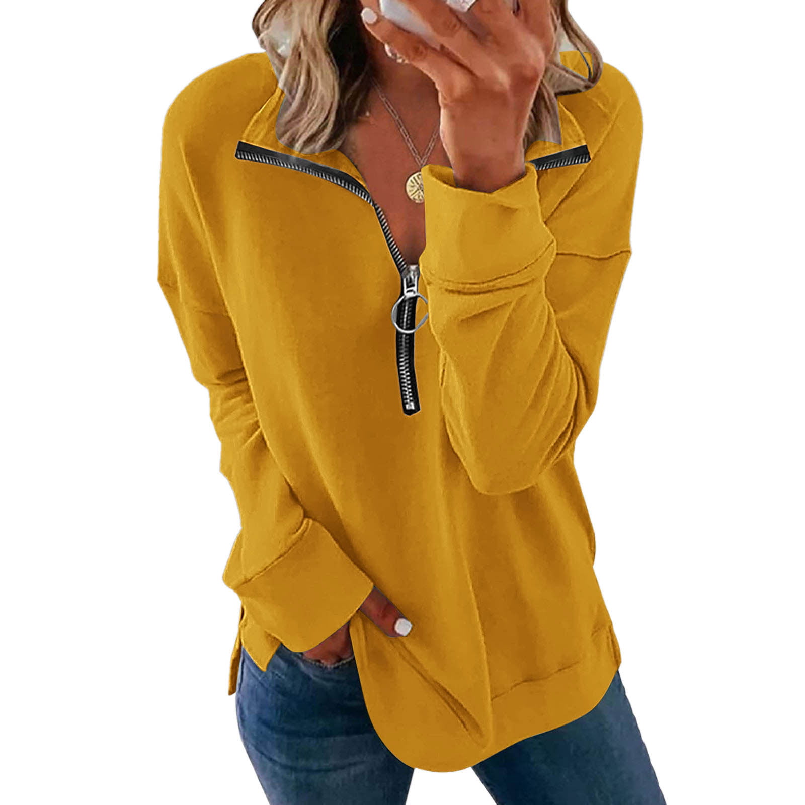Women's pale yellow zip-up hoodie (Hollister) - S – Second Heart Clothing