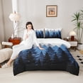 thumbnail image 4 of Feelyou Woodland Botanical Bedding Comforter Set for Adult, Blue Tree Plant Twin Comforter Sets, Rustic Farmhouse Reversible Bedding Set, Luxury Bedroom Decor, 2pcs, 4 of 8