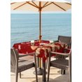 thumbnail image 2 of Outdoor Tablecloth with Umbrella Hole and Zipper, Gingerbread Red Square Table Cloth 60x60 Inch Waterproof Tablecloth, Christmas Winter Snowflake Picnic Table Cover for Patio Camping, 2 of 7