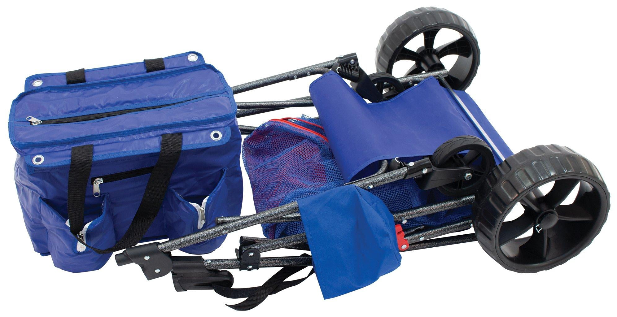 Rio Beach Wonder Wheeler Deluxe Strandwagen - 45 Kg Tragkraft, Faltbar, Marineblau