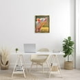 thumbnail image 2 of Happy Pink Pig Sunny Farm Animals & Insects Painting Metallic Gold Framed Art Print Wall Art, 2 of 6