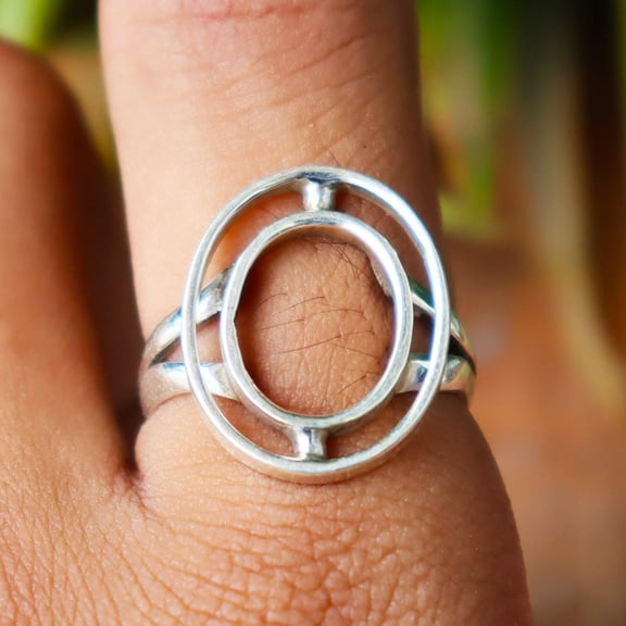 Silver Simple Wire wrap Ring, 925 Sterling Pure Silver Ring, Oval Shaped Ring, Charm Ring, Boho Ring, Open Wire Ring, Personalized Gift Ring