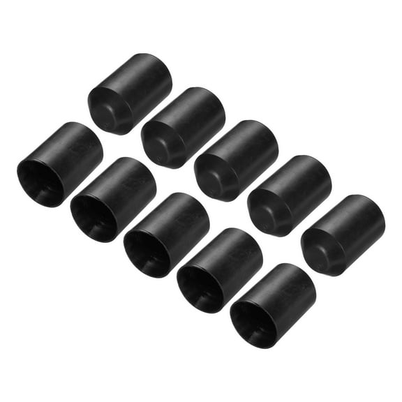 Uxcell 10Pcs Heat Shrink End Cap 45mm ID x 60mm L 2:1 Ratio Heat Shrink Tube Cap Black