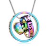 Personalize Circle of Life Paw Print Heart Urn Pendant Pet Memorial Necklace for Dog Cat Cremation Ashes Keepsake Jewelry