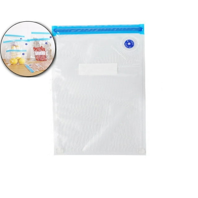 Dvruxg 10 Pcs Sacs Alimentaires sous Vide Réutilisables, Pochettes de Rangement Transparentes, Emballage à Double Fermeture Éclair pour Garde-Manger de Cuisine