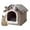 Gray, variant on TELOLY Cat Tents for Indoor Cats,House Dog House Outdoor,12.99"*11.81"*12.6" Soft Sponge Cat Tents for Indoor Cats,Brown,S