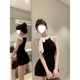 thumbnail image 4 of French style black sleeveless dress for women summer new style super fairy temperament bow slim short skirt waist small black dress, 4 of 5