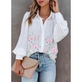thumbnail image 3 of HOTAPEI Button Down Shirts for Women Casual Printed Long Sleeve Blouses V Neck Shirt Tops, 3 of 5