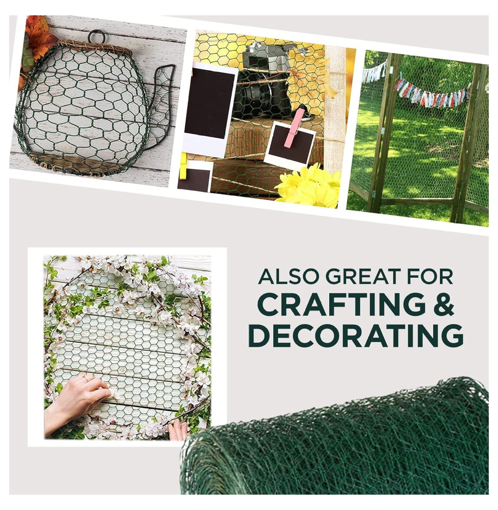 Green Florist Netting, Customizable Floral Wire, Steel Wire Mesh Roll, Versatile and Durable Garden Netting, Floral Arrangement Supplies, 12 inches x 150 feet