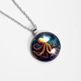 thumbnail image 4 of Octopus Elegant Glass Circular Pendant Necklace - Stunning Jewelry Piece, 4 of 5