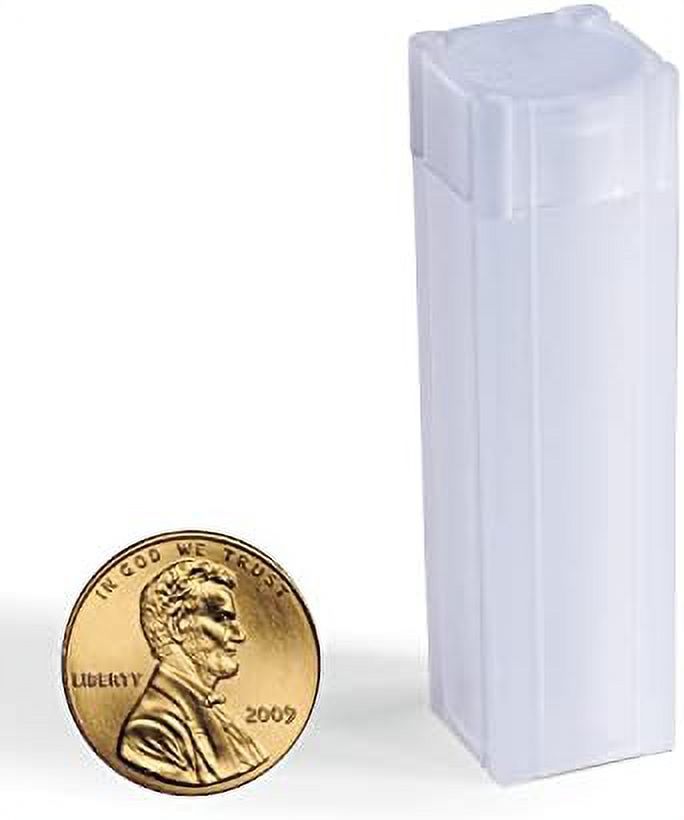  square coin tubes convenient push top, virtually unbreakable, acid