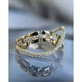 thumbnail image 2 of 1.30Ct Round Cut Simulated Diamond Women's Weddings Criss Cross Band Ring 14k Yellow Gold Plated, 2 of 4