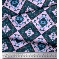 thumbnail image 2 of Soimoi Purple Moss Georgette Fabric Check & Geometric Print Fabric by Yard 42 Inch Wide, 2 of 5